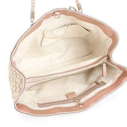 Gucci GG Canvas Bella Bamboo Ribbon Leather Tote Bag Shoulder Hand A4 Ladies