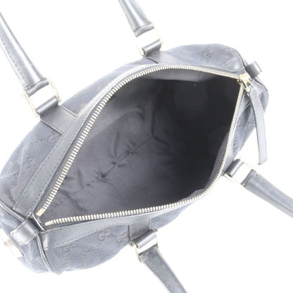 Gucci GG Canvas Mini Boston Leather Handbag Tote 000 0851 Black Gold Hardware