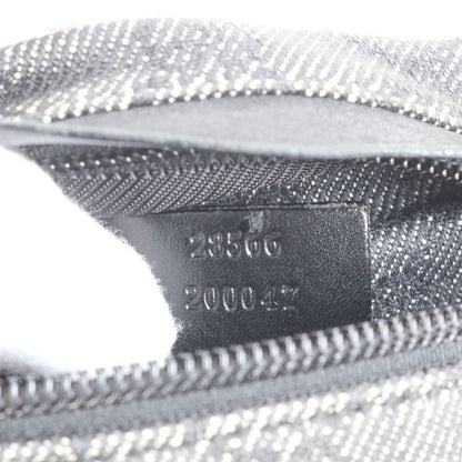 Gucci GG Canvas 28566 Leather 2WAY Body Bag Crossbody Body Waist Pouch Black