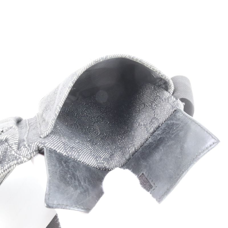 Gucci GG Canvas 28566 Leather 2WAY Body Bag Crossbody Body Waist Pouch Black