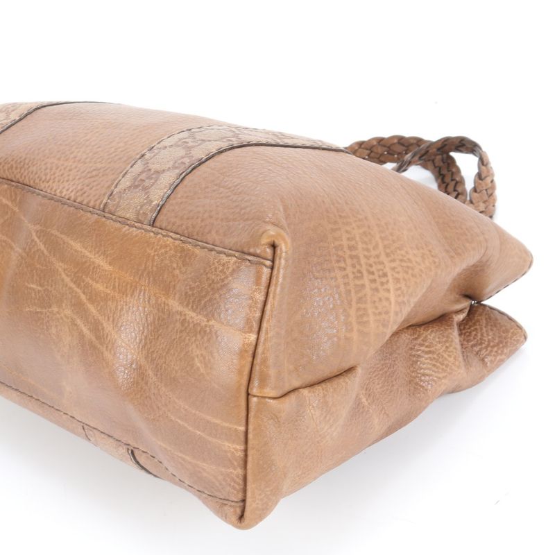 Guccissima Bamboo Leather Tote Bag Shoulder 232947 Hand Brown A4 Ladies RUE