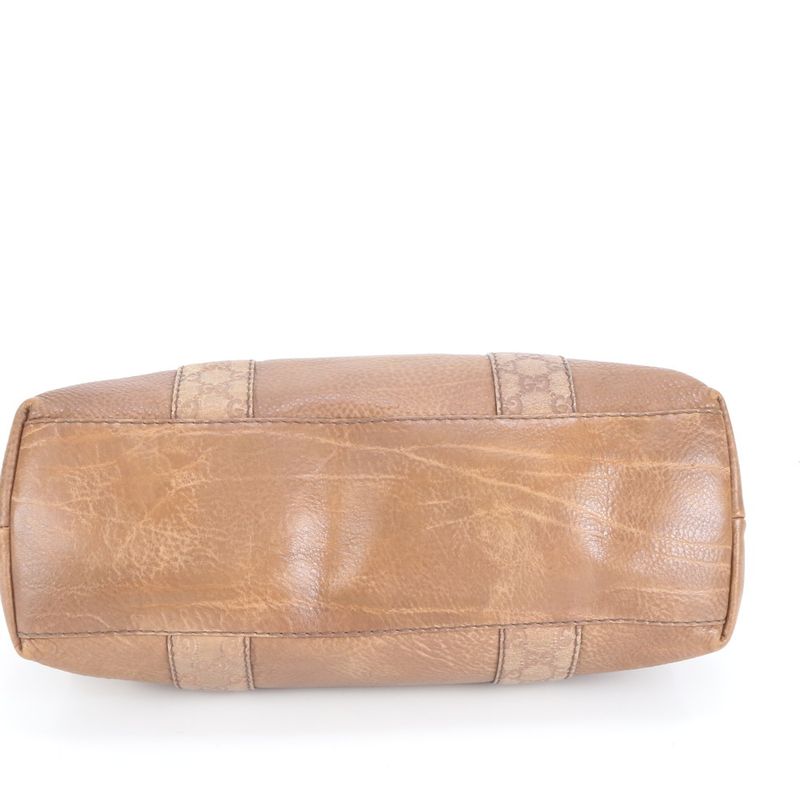 Guccissima Bamboo Leather Tote Bag Shoulder 232947 Hand Brown A4 Ladies RUE