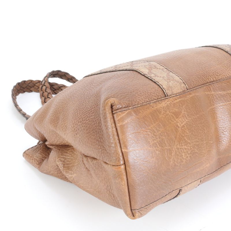 Guccissima Bamboo Leather Tote Bag Shoulder 232947 Hand Brown A4 Ladies RUE