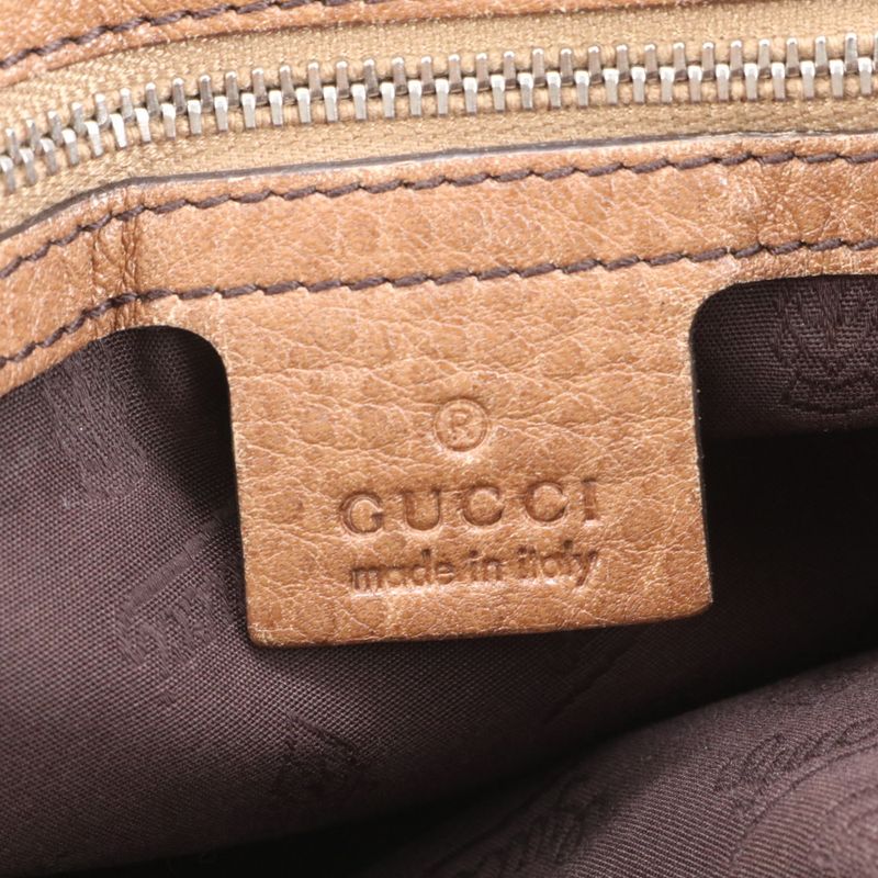 Guccissima Bamboo Leather Tote Bag Shoulder 232947 Hand Brown A4 Ladies RUE