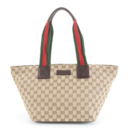 Gucci GG Canvas Sherry Line Leather Tote Bag Shoulder 131230 Hand Women RUE