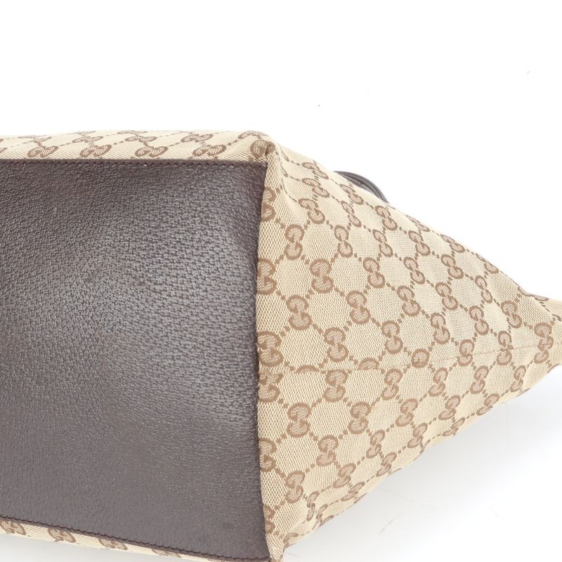 Gucci GG Canvas Sherry Line Leather Tote Bag Shoulder 131230 Hand Women RUE