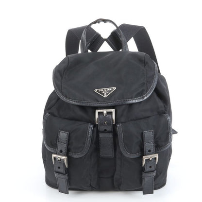 Prada Tessuto Nylon Triangle Logo Leather Backpack Sac Backpack Women RUE Db2-6