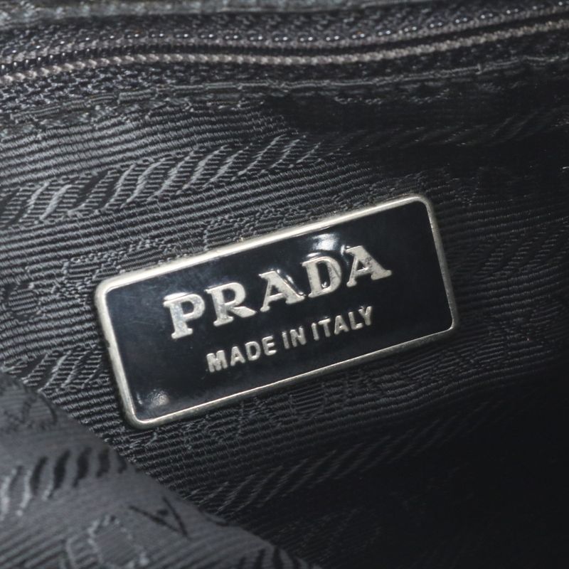 Prada Tessuto Nylon Triangle Logo Leather Backpack Sac Backpack Women RUE Db2-6