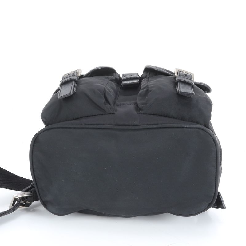 Prada Tessuto Nylon Triangle Logo Leather Backpack Sac Backpack Women RUE Db2-6