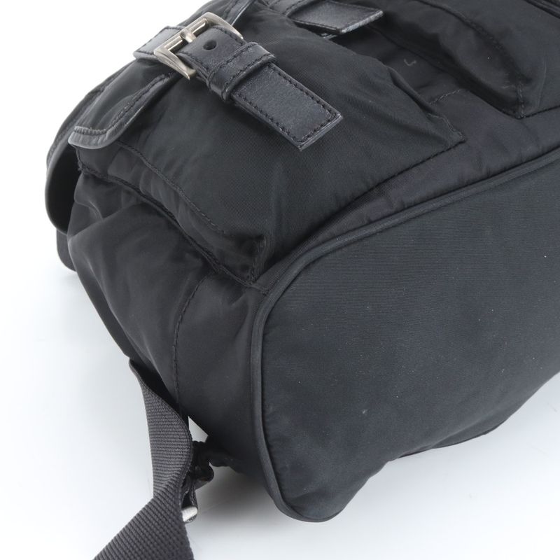 Prada Tessuto Nylon Triangle Logo Leather Backpack Sac Backpack Women RUE Db2-6