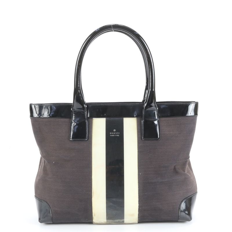 Gucci Sherry Line Leather Tote Bag Shoulder Hand 002-1119 Black Women's RUE