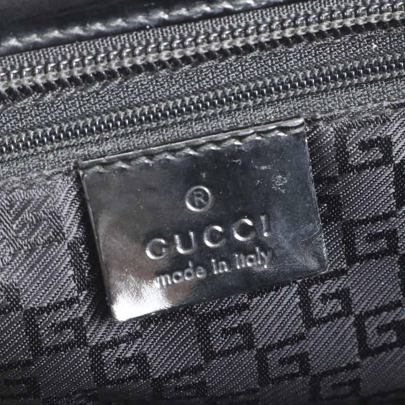 Gucci Sherry Line Leather Tote Bag Shoulder Hand 002-1119 Black Women's RUE