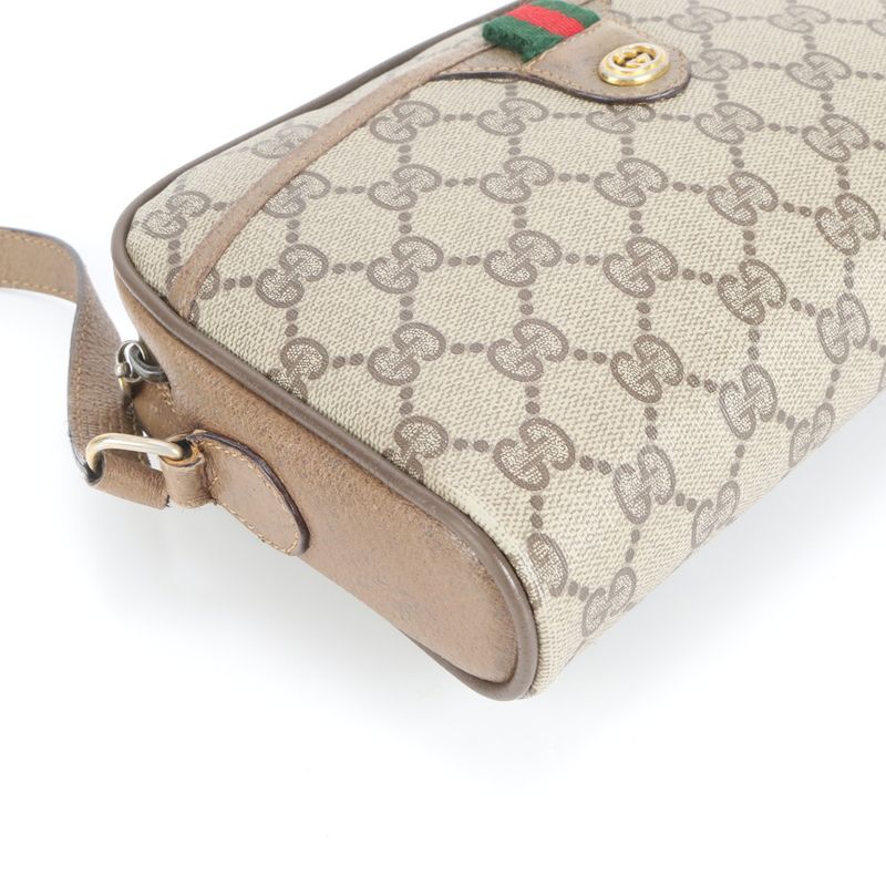 Vintage Old Gucci GG Supreme Sherry Leather Shoulder Bag Crossbody Women's RUE