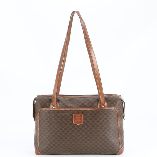 Vintage Celine Macadam Triomphe Leather Tote Bag Shoulder Hand A4 Ladies RUE