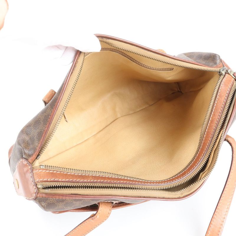 Vintage Celine Macadam Triomphe Leather Tote Bag Shoulder Hand A4 Ladies RUE