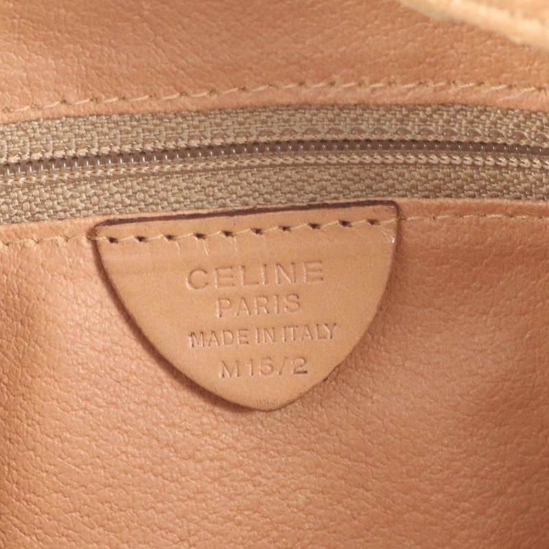 Vintage Celine Macadam Leather Shoulder Bag Crossbody Brown Women RUE Db7-5