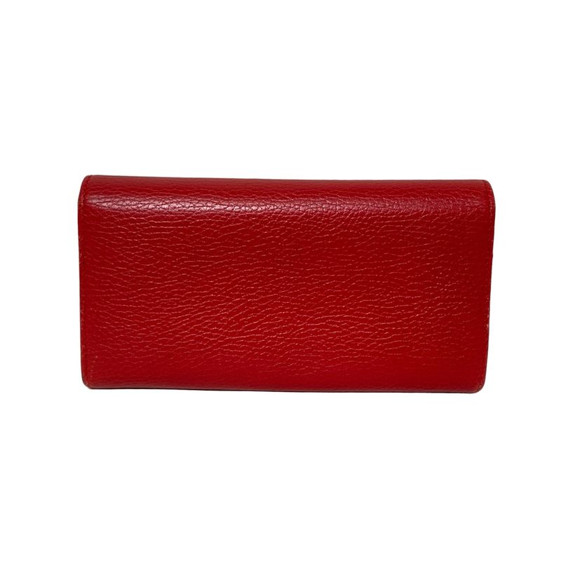 Gucci Swing Long Wallet 354498 Red L-shaped Zipper Leather