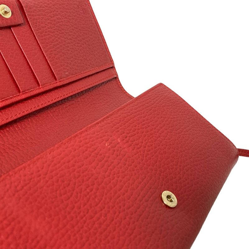 Gucci Swing Long Wallet 354498 Red L-shaped Zipper Leather