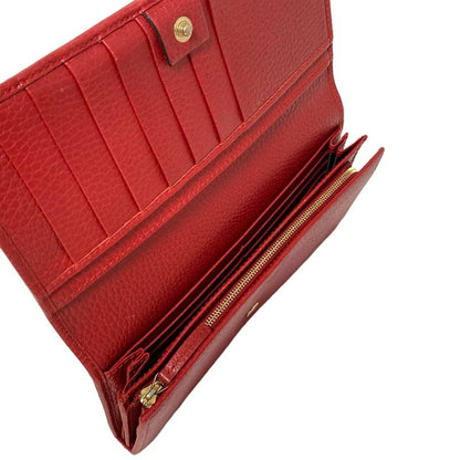 Gucci Swing Long Wallet 354498 Red L-shaped Zipper Leather