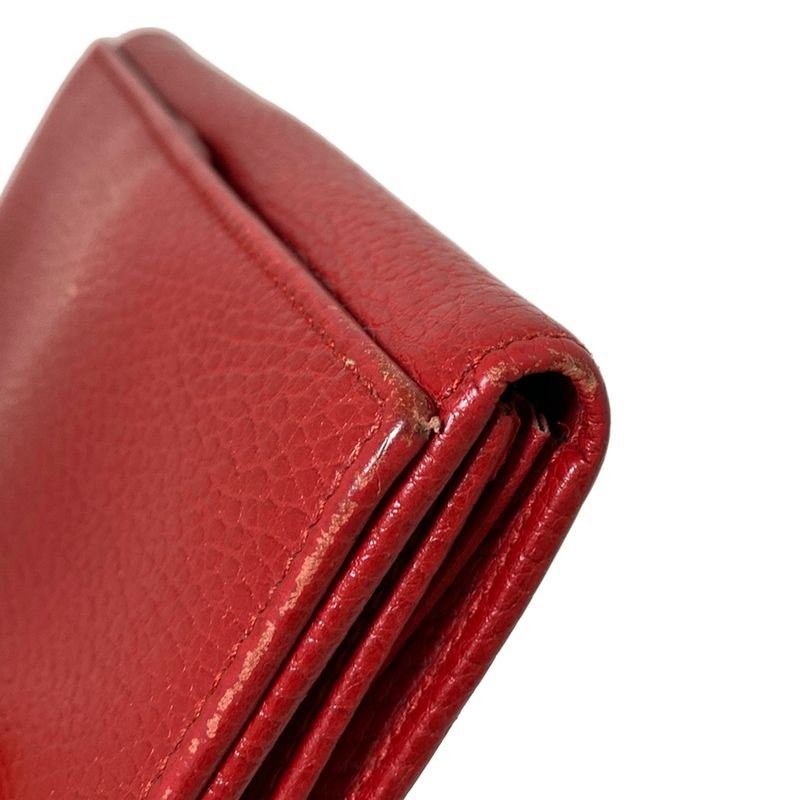 Gucci Swing Long Wallet 354498 Red L-shaped Zipper Leather