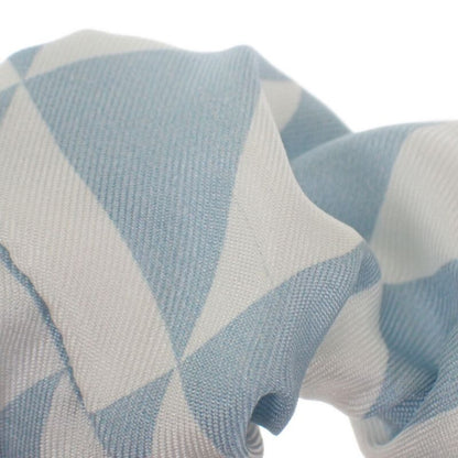 Prada Triangle Logo Chou 1if015_2dtp_f0x24 Hair Accessory Silk Blue White