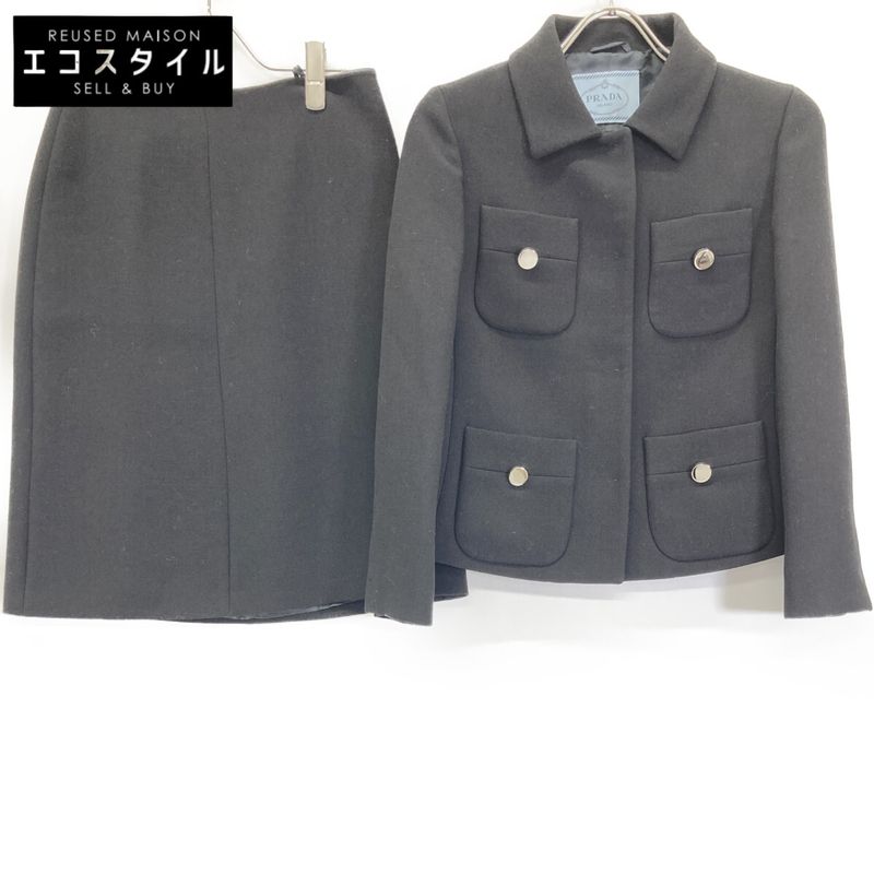 Prada 13 P555a Black Wool Setup 38