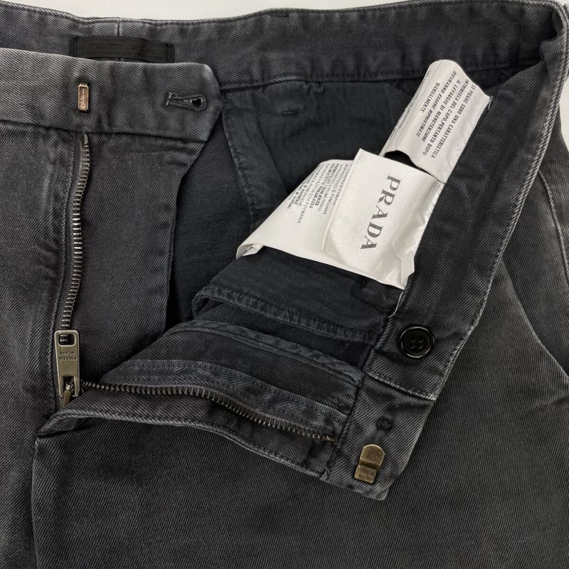 Prada Gepa88 S141 1C5N Dark Gray Zip Fly Straight Pants 48