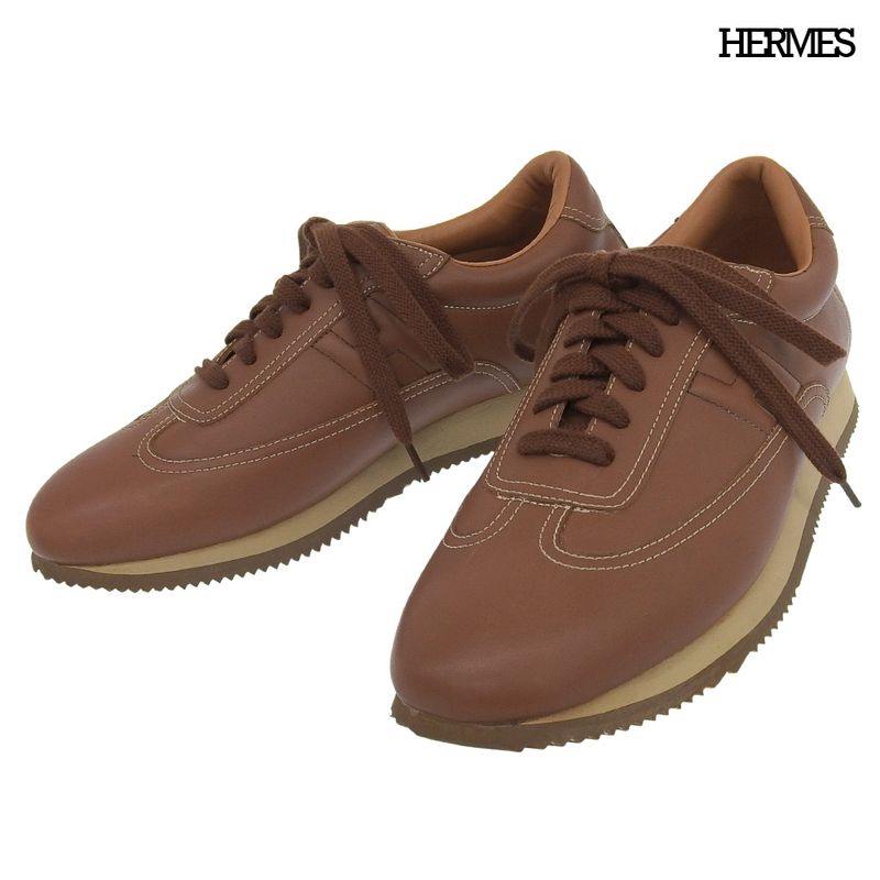 Hermes Current Logo Quick Side H Logo Box Calf Leather Sneakers Shoes 43