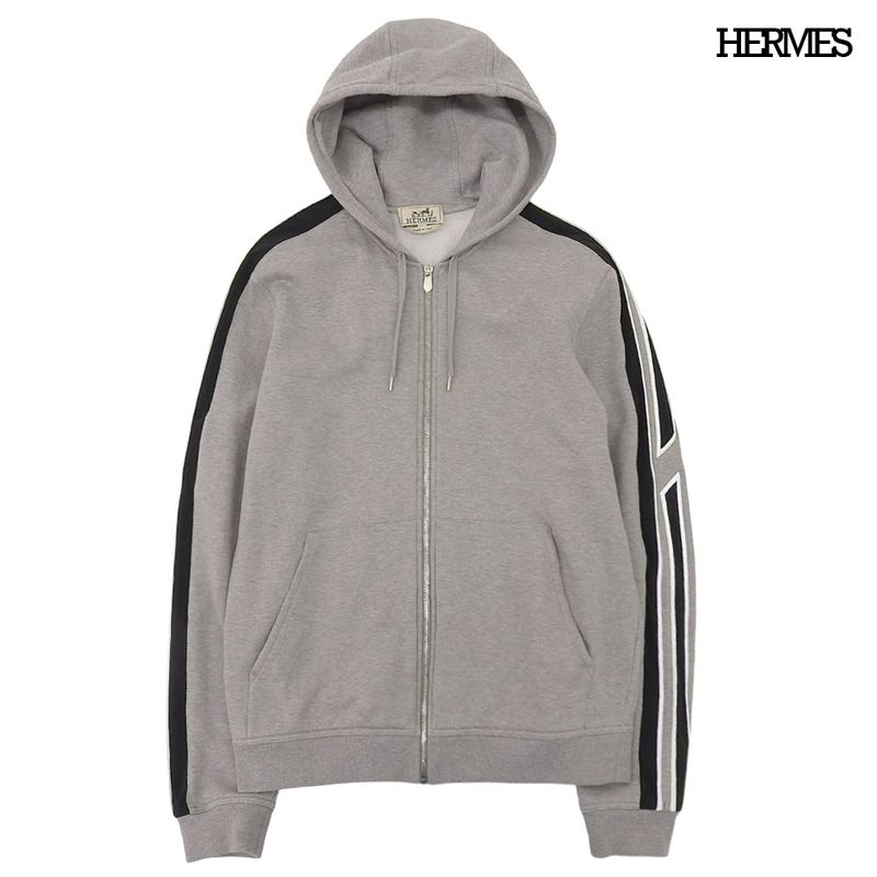 Hermes 2024 Item Run H Sweatshirt Hoodie Men's L Gray