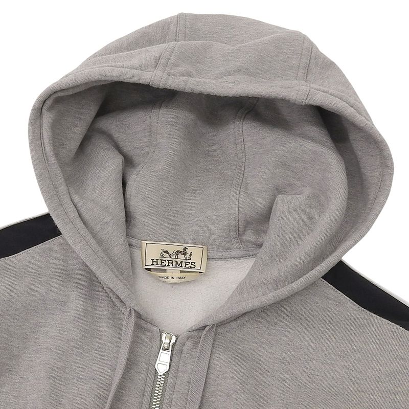 Hermes 2024 Item Run H Sweatshirt Hoodie Men's L Gray