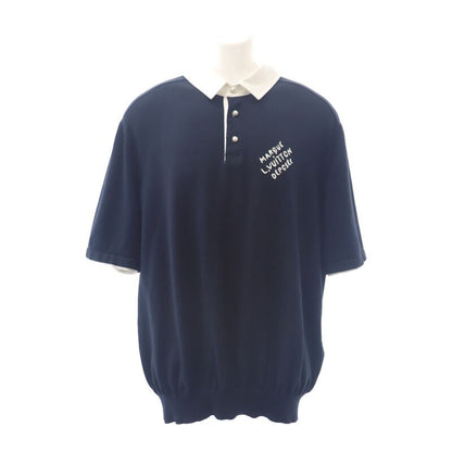 Louis Vuitton Embroidered Short Sleeve 1ahujk Polo Shirt Cotton Black Men's