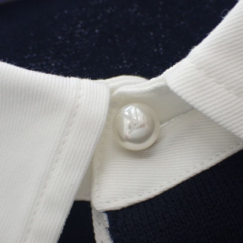 Louis Vuitton Embroidered Short Sleeve 1ahujk Polo Shirt Cotton Black Men's