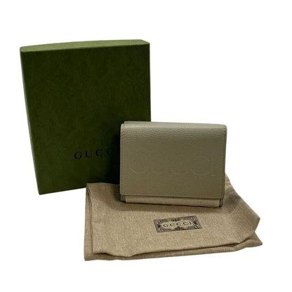 2615 Gucci Embossed Logo Wallet Trifold Wallet 731694 Ivory Pre-Owned
