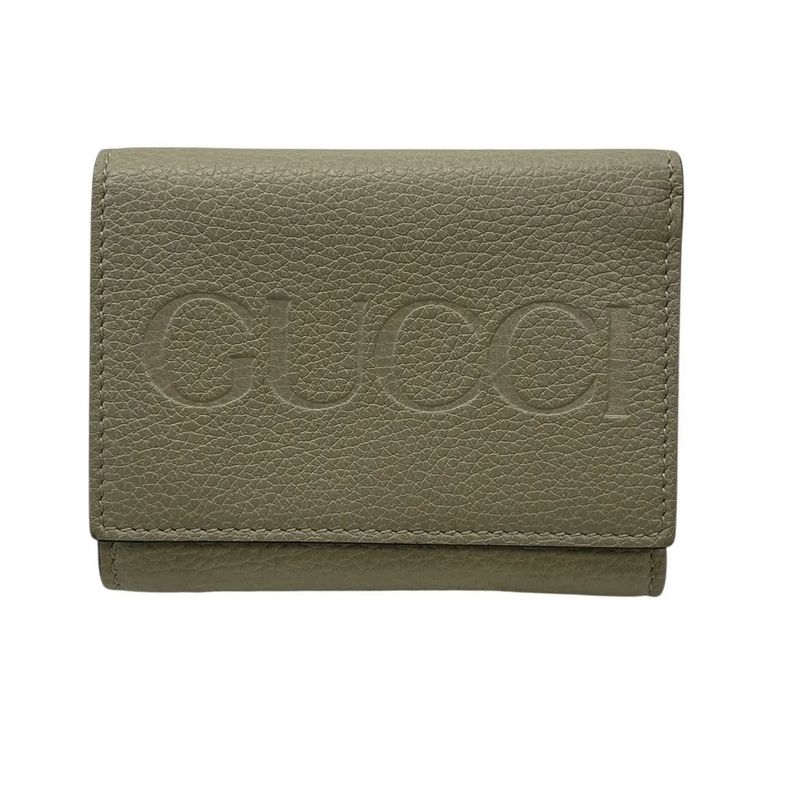 2615 Gucci Embossed Logo Wallet Trifold Wallet 731694 Ivory Pre-Owned