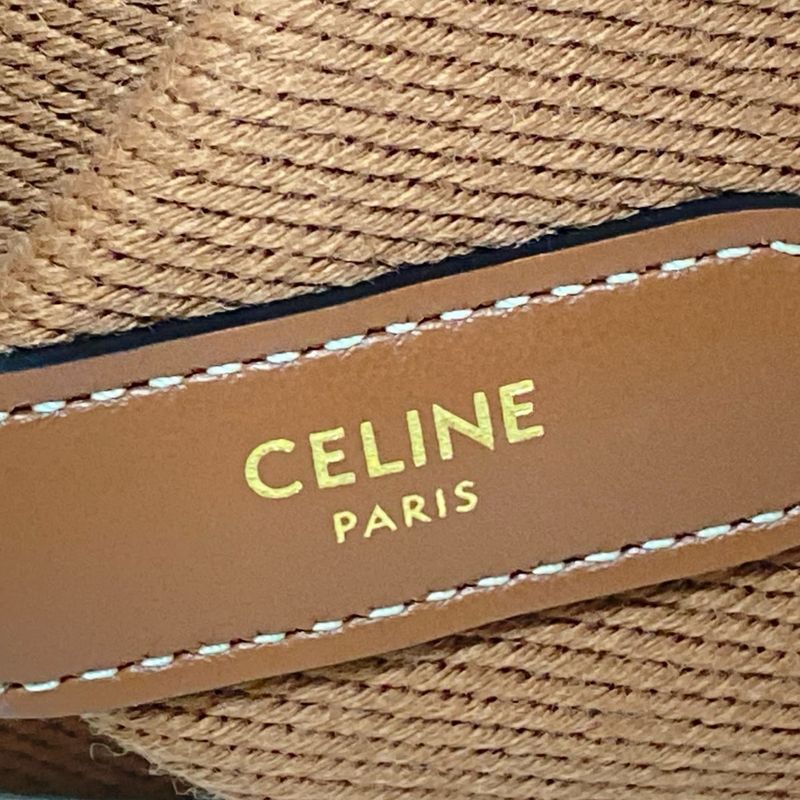 Celine Shoulder Strap - Brown And Gold Leather