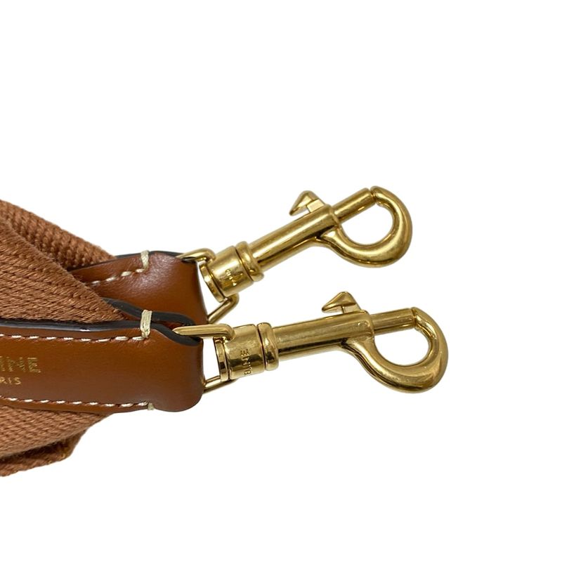 Celine Shoulder Strap - Brown And Gold Leather
