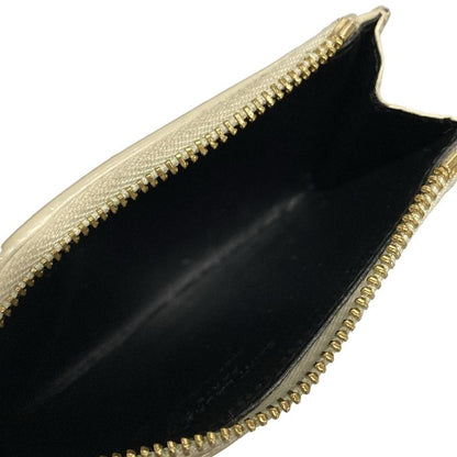 Saint Laurent Paris Coin Case Fragment Zip Pouch 631992 Grey Beige With Card