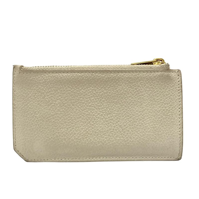 Saint Laurent Paris Coin Case Fragment Zip Pouch 631992 Grey Beige With Card