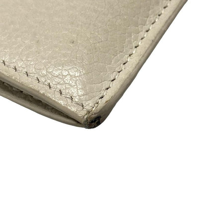 Saint Laurent Paris Coin Case Fragment Zip Pouch 631992 Grey Beige With Card