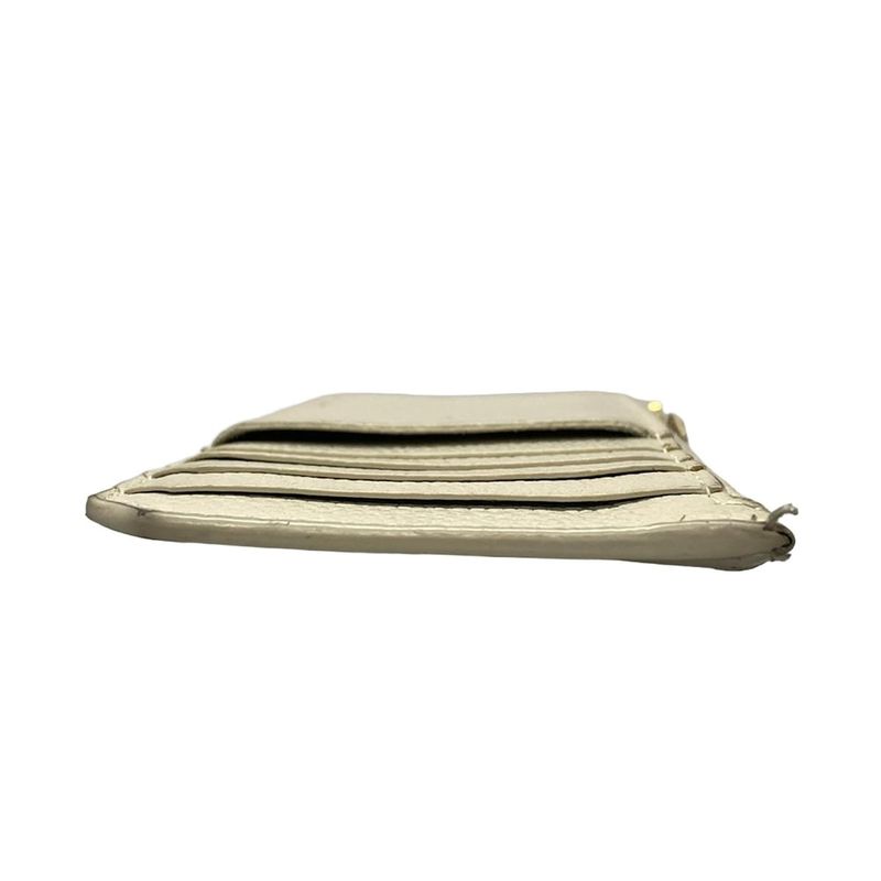 Saint Laurent Paris Coin Case Fragment Zip Pouch 631992 Grey Beige With Card