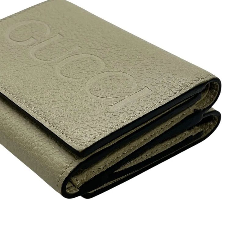 2615 Gucci Embossed Logo Wallet Trifold Wallet 731694 Ivory Pre-Owned