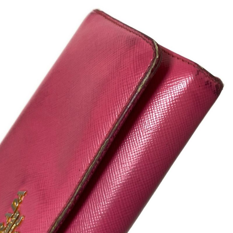 Prada Long Wallet - 1m1132 Pink Leather