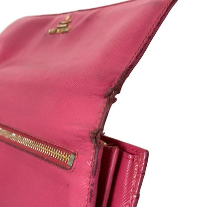 Prada Long Wallet - 1m1132 Pink Leather