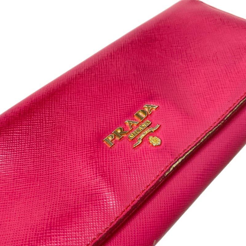 Prada Long Wallet - 1m1132 Pink Leather