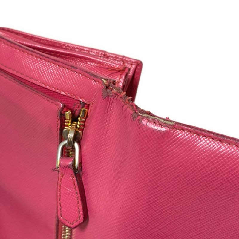 Prada Long Wallet - 1m1132 Pink Leather