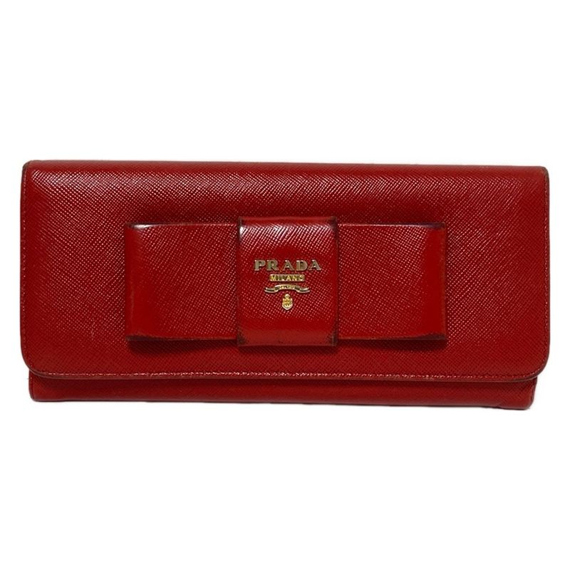 Prada Long Wallet - Red Ribbon Leather