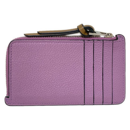 Loewe Coin Case Coin Card Holder Light Purple And Beige L-shaped Zipper