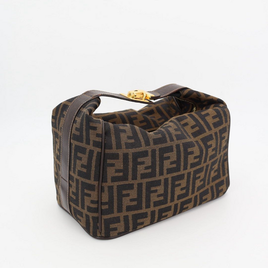 Fendi Zucca Vanity Bag Jacquard Leather Khaki