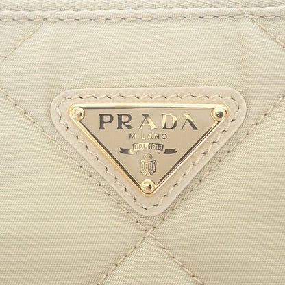 Prada Chain Shoulder Bag 1ni054 Handbag Tessuto Impunto Nylon Leather Beige