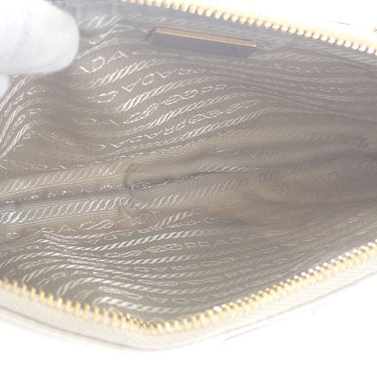 Prada Chain Shoulder Bag 1ni054 Handbag Tessuto Impunto Nylon Leather Beige